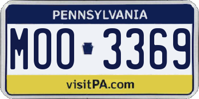PA license plate MOO3369
