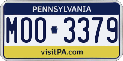 PA license plate MOO3379