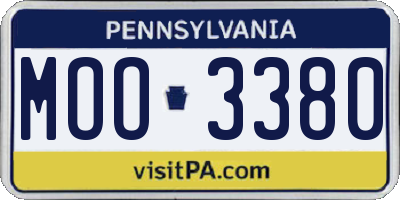 PA license plate MOO3380