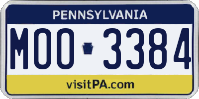 PA license plate MOO3384