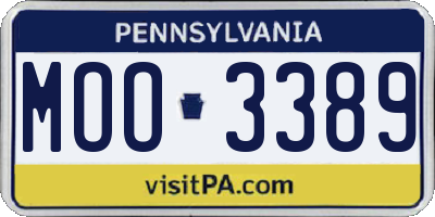PA license plate MOO3389
