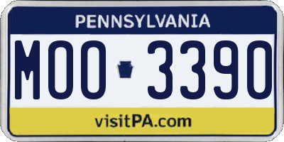 PA license plate MOO3390