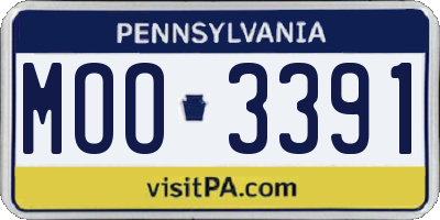 PA license plate MOO3391