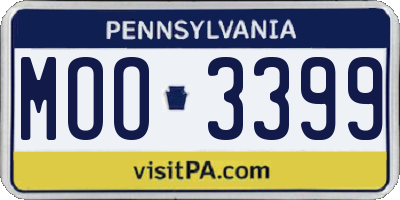 PA license plate MOO3399