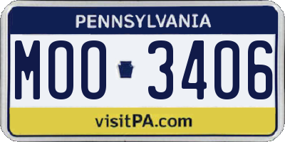 PA license plate MOO3406