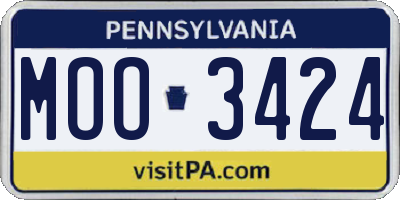 PA license plate MOO3424