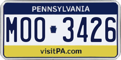 PA license plate MOO3426