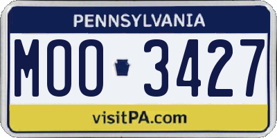 PA license plate MOO3427
