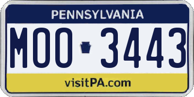 PA license plate MOO3443