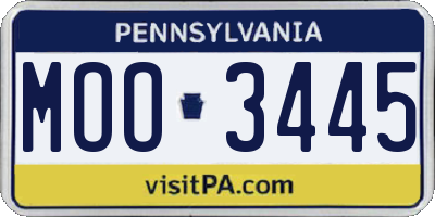 PA license plate MOO3445