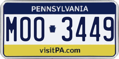 PA license plate MOO3449