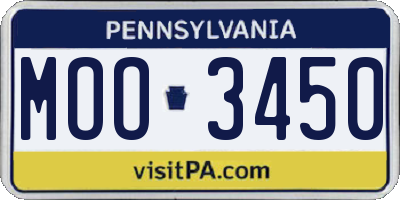 PA license plate MOO3450
