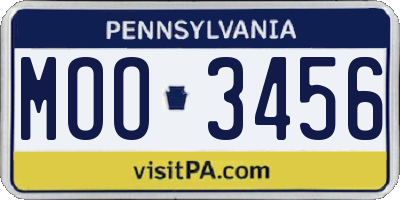 PA license plate MOO3456