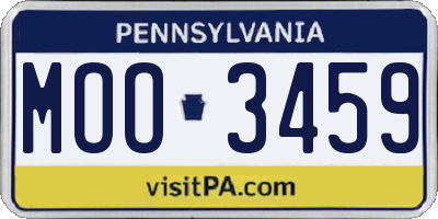 PA license plate MOO3459