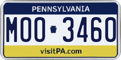 PA license plate MOO3460