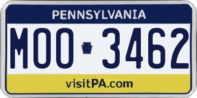 PA license plate MOO3462