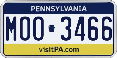 PA license plate MOO3466