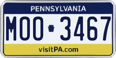 PA license plate MOO3467