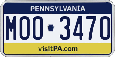 PA license plate MOO3470
