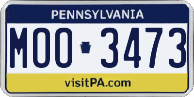PA license plate MOO3473