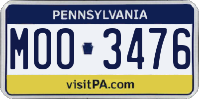 PA license plate MOO3476