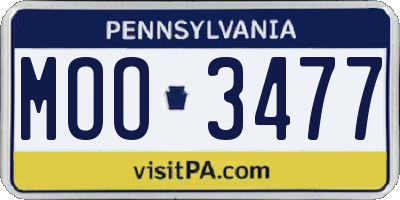 PA license plate MOO3477