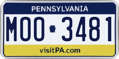 PA license plate MOO3481