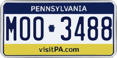 PA license plate MOO3488