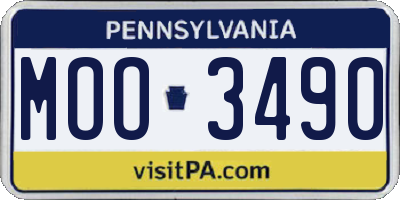 PA license plate MOO3490