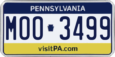 PA license plate MOO3499