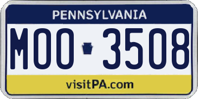 PA license plate MOO3508