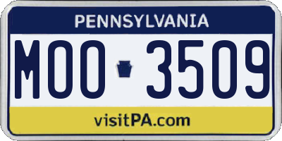 PA license plate MOO3509