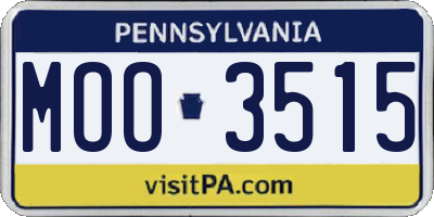 PA license plate MOO3515