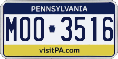 PA license plate MOO3516