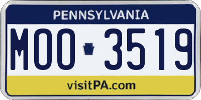 PA license plate MOO3519