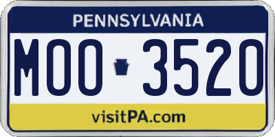 PA license plate MOO3520