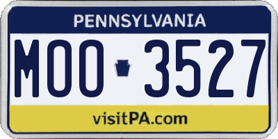 PA license plate MOO3527
