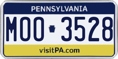 PA license plate MOO3528