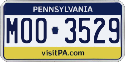 PA license plate MOO3529