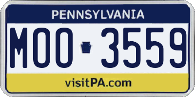 PA license plate MOO3559