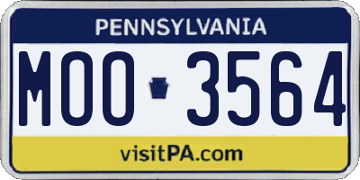 PA license plate MOO3564