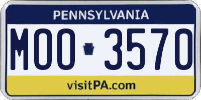 PA license plate MOO3570