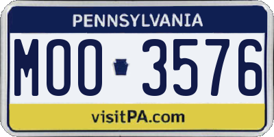 PA license plate MOO3576