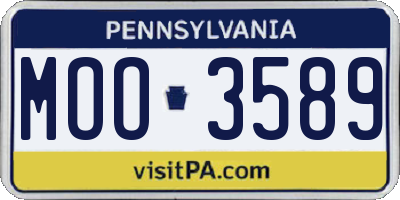 PA license plate MOO3589