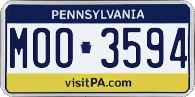 PA license plate MOO3594