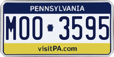 PA license plate MOO3595