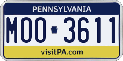 PA license plate MOO3611
