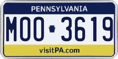 PA license plate MOO3619