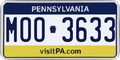 PA license plate MOO3633
