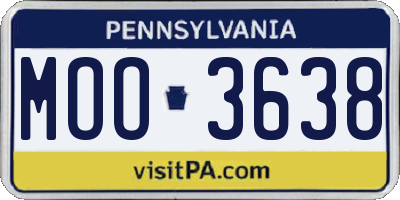 PA license plate MOO3638